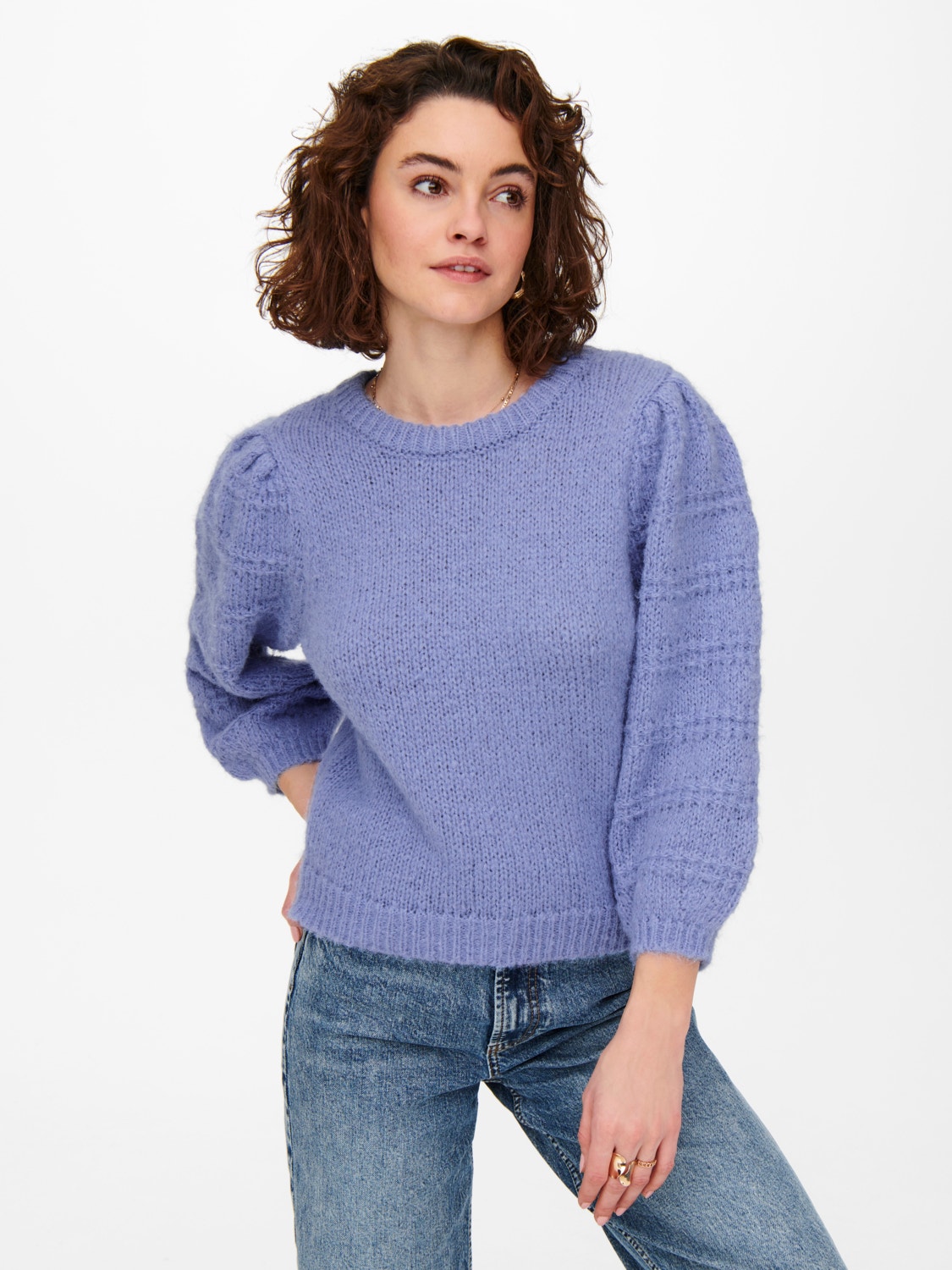ONLY 3/4 sleeved Knitted Pullover -Jacaranda - 15265179
