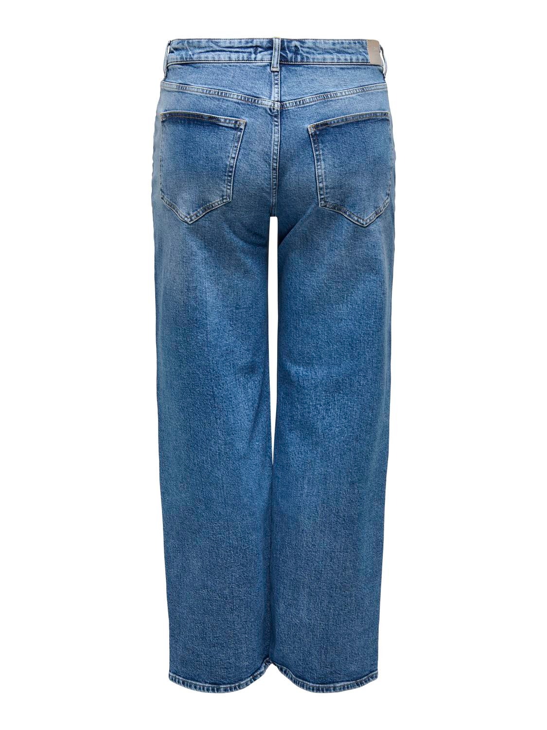 ONLY CARJULES High Waist WIDE LEG Jeans -Medium Blue Denim - 15265198