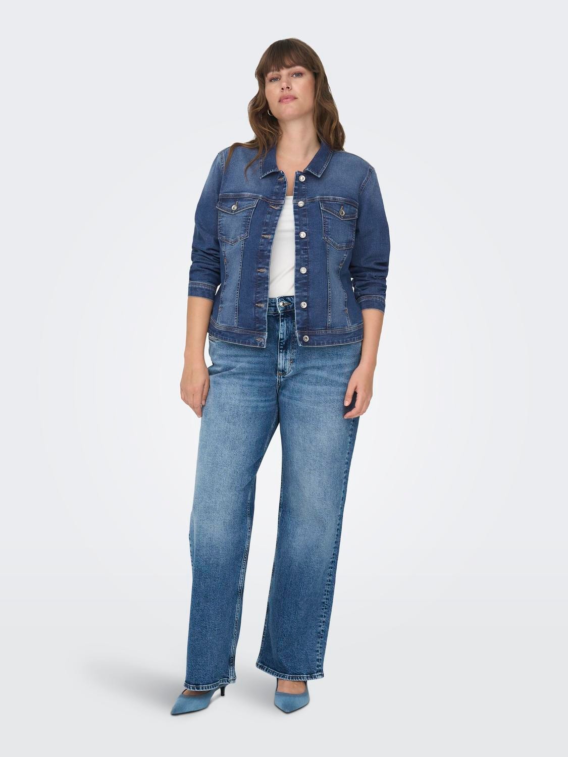 ONLY CARJULES High Waist WIDE LEG Jeans -Medium Blue Denim - 15265198