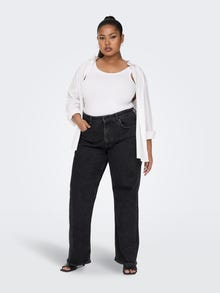 ONLY Curvy CARJules Wide High Waist Jeans -Black - 15265201