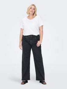 ONLY Curvy CARJules wide high waisted jeans -Black - 15265201
