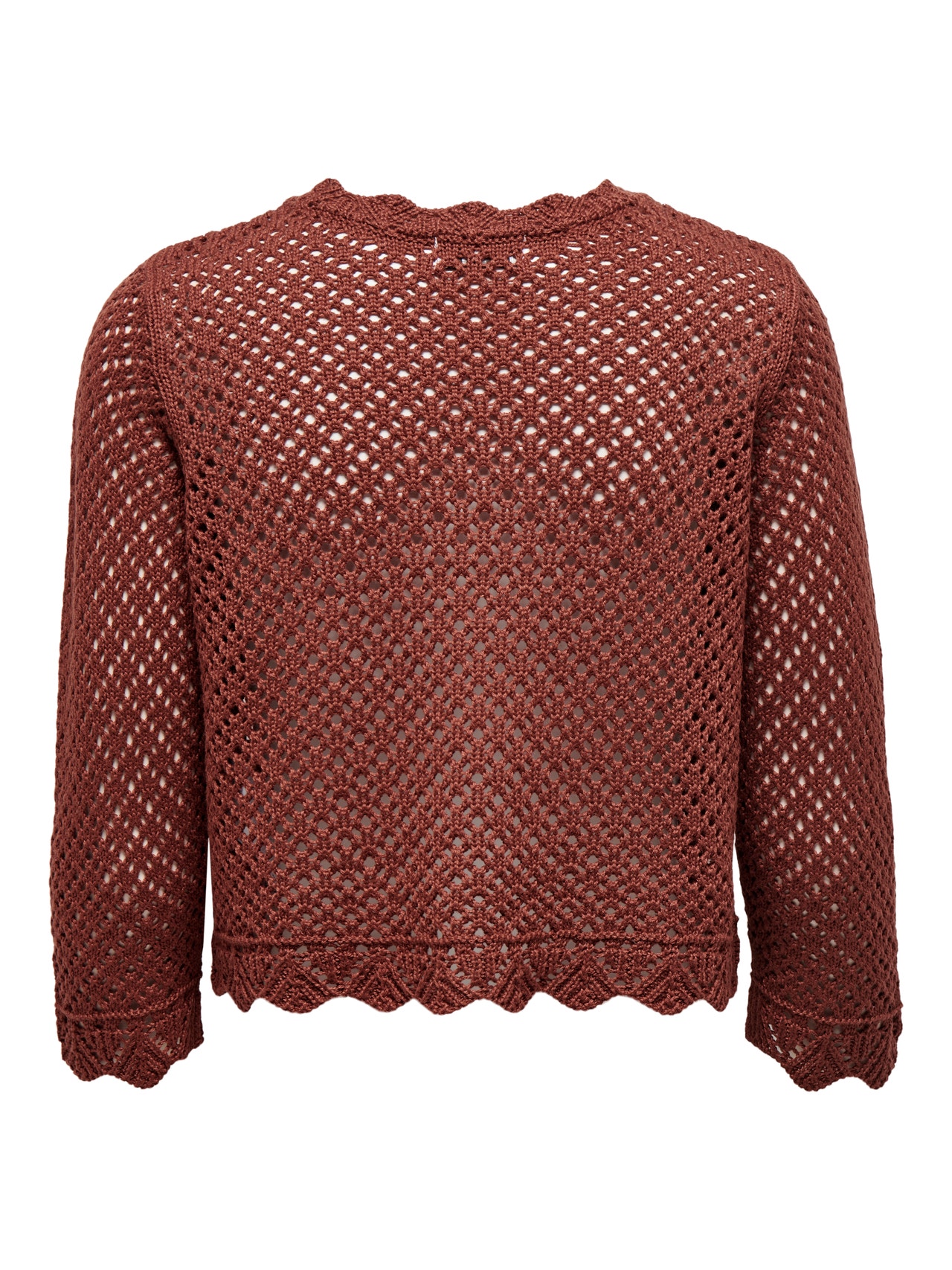 ONLY 3/4 sleeved cropped Knitted Pullover -Smoked Paprika - 15265206