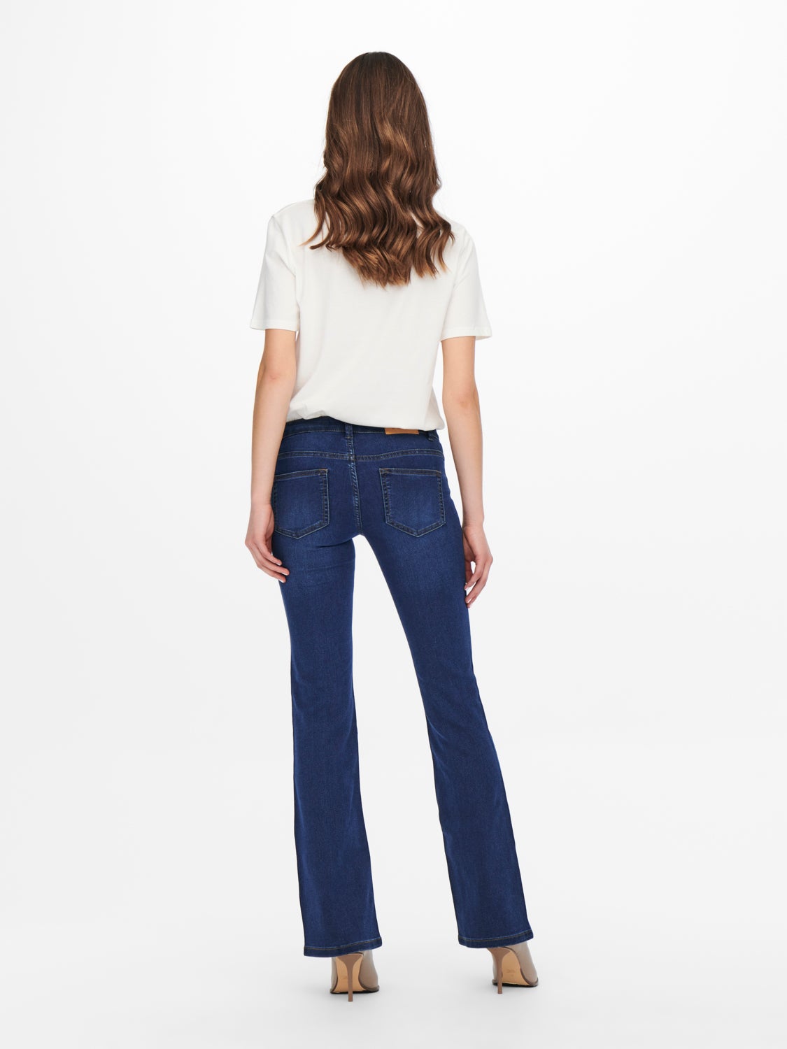 dark wash high waisted flare jeans