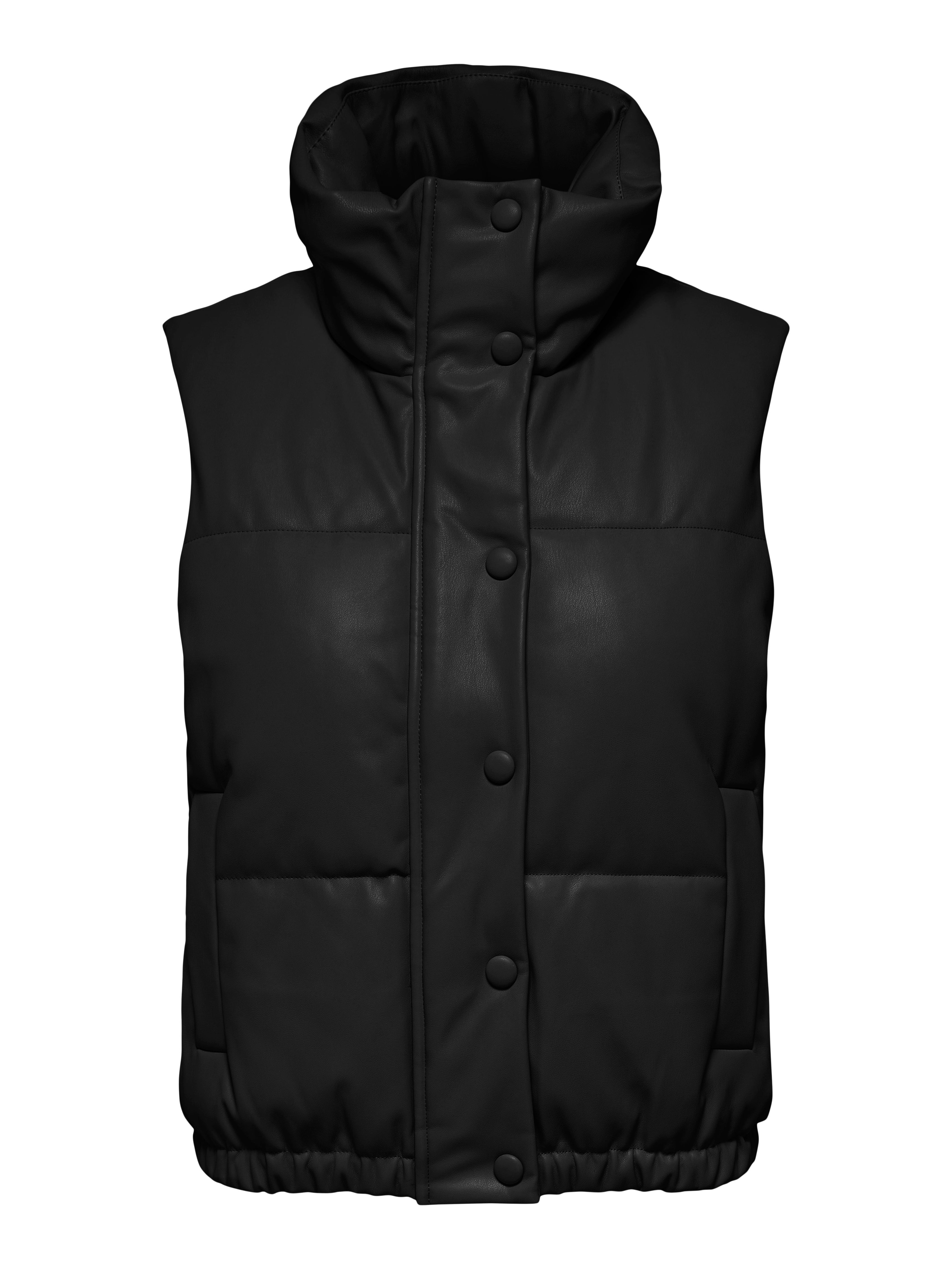 leather padded gilet womens