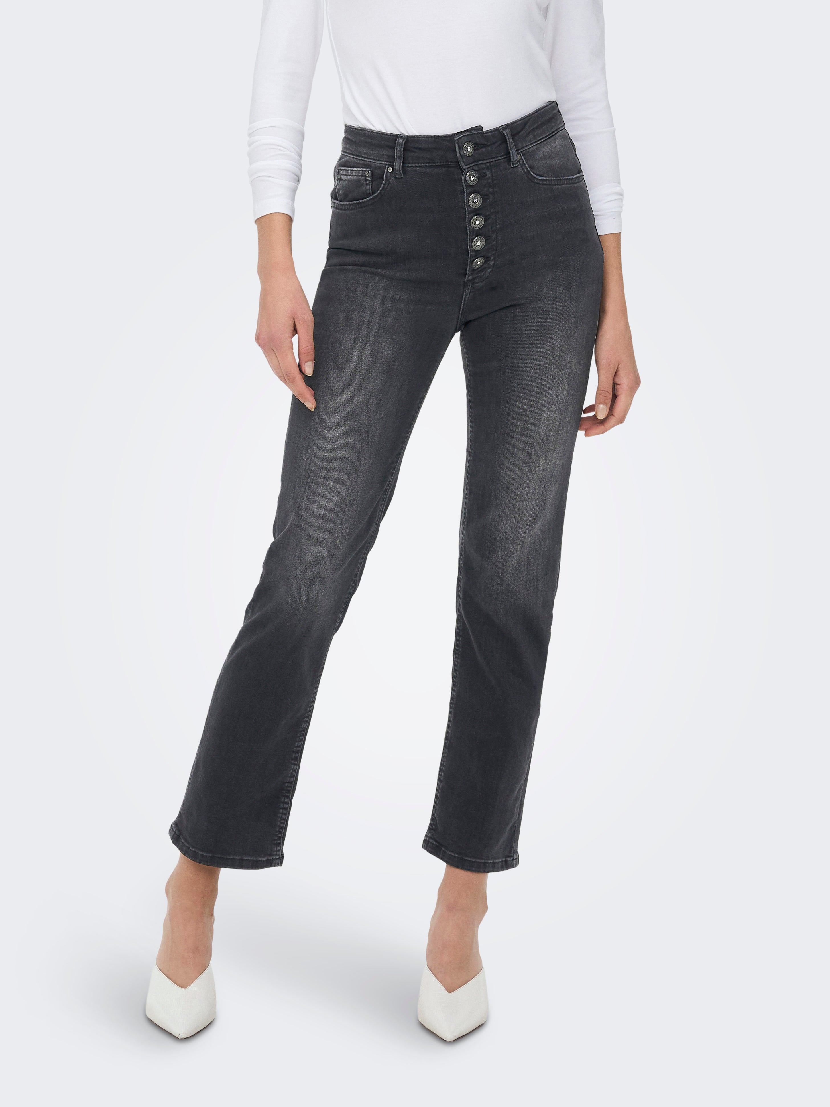 ONLEvelina largo al tobillo de cintura alta Jeans straight fit