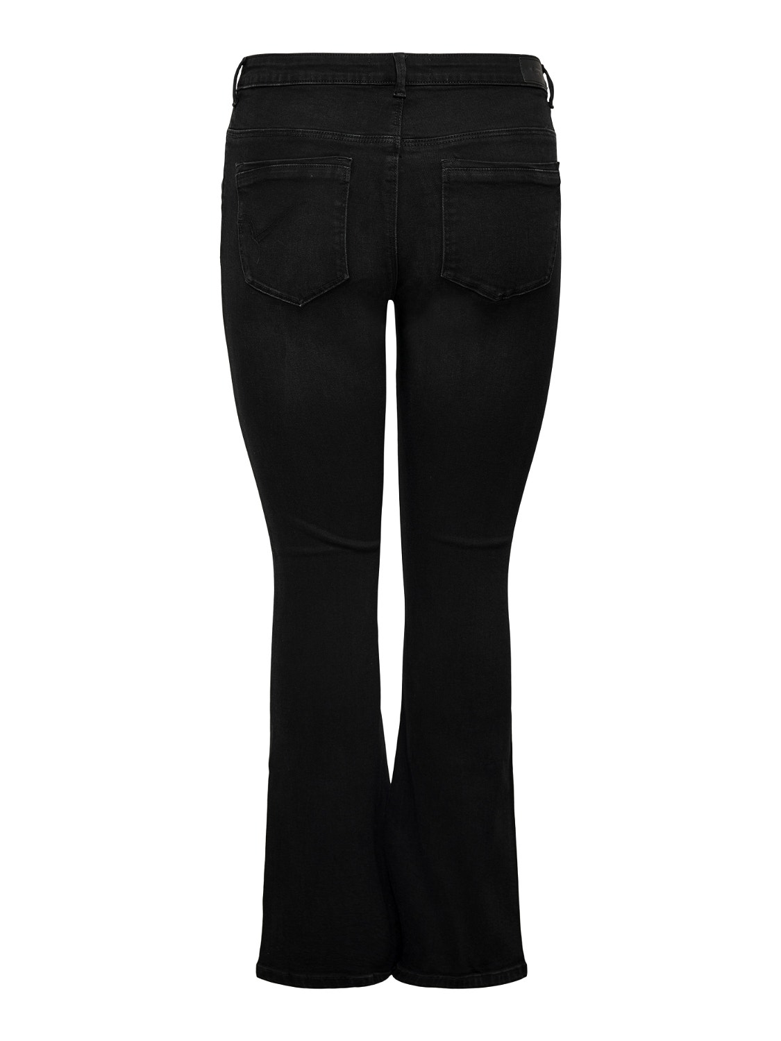 ONLY CARSally talla grande de cintura alta Jeans de campana -Black - 15265428