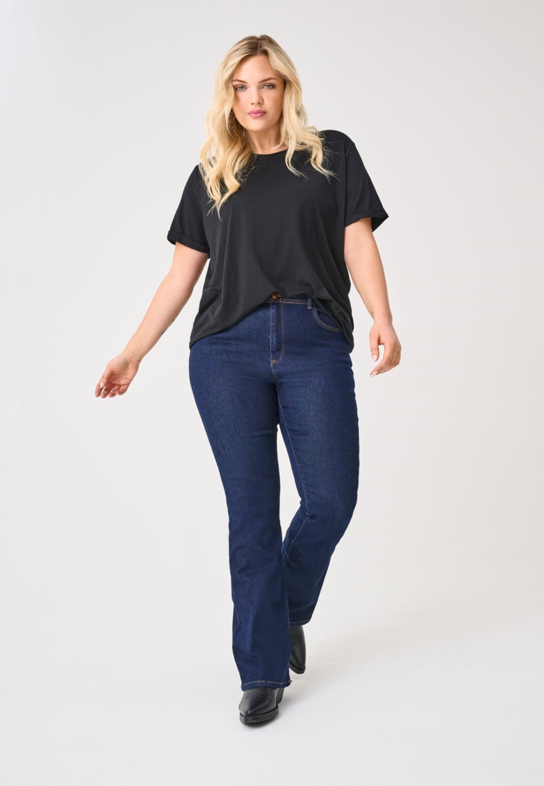 Thumbnail - Carsally Hohe Taille Flared Jeans
