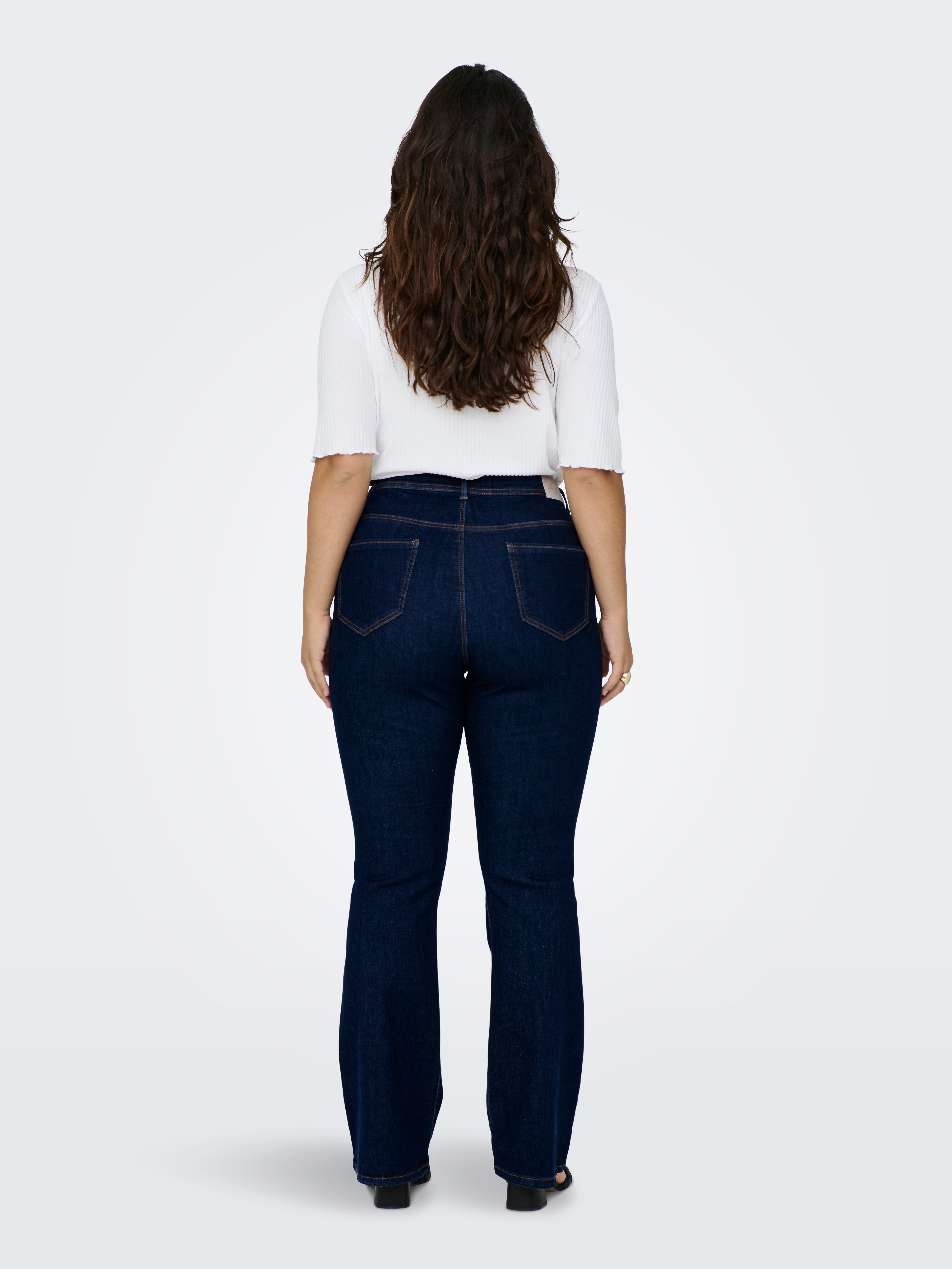 CARSALLY Hohe Taille Ausgestellt Jeans | Dunkelblau | ONLY® 