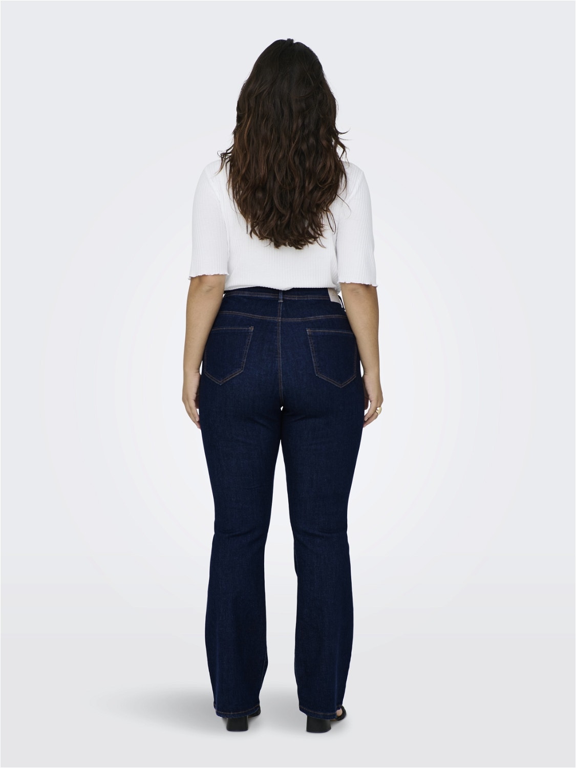 ONLY Curvy CARSally High Waist Flared Jeans -Dark Blue Denim - 15265434