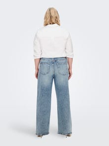 ONLY CARLope talla grande extra elástico Jeans de talle alto -Light Blue Denim - 15265473
