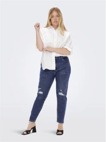 ONLY Curvy CARENEDA HW ANK DEST mom-jeans -Light Medium Blue Denim - 15265487