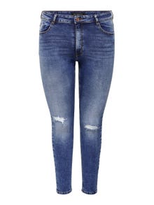 ONLY Curvy CARLaola high-waist Skinny jeans -Light Medium Blue Denim - 15265521