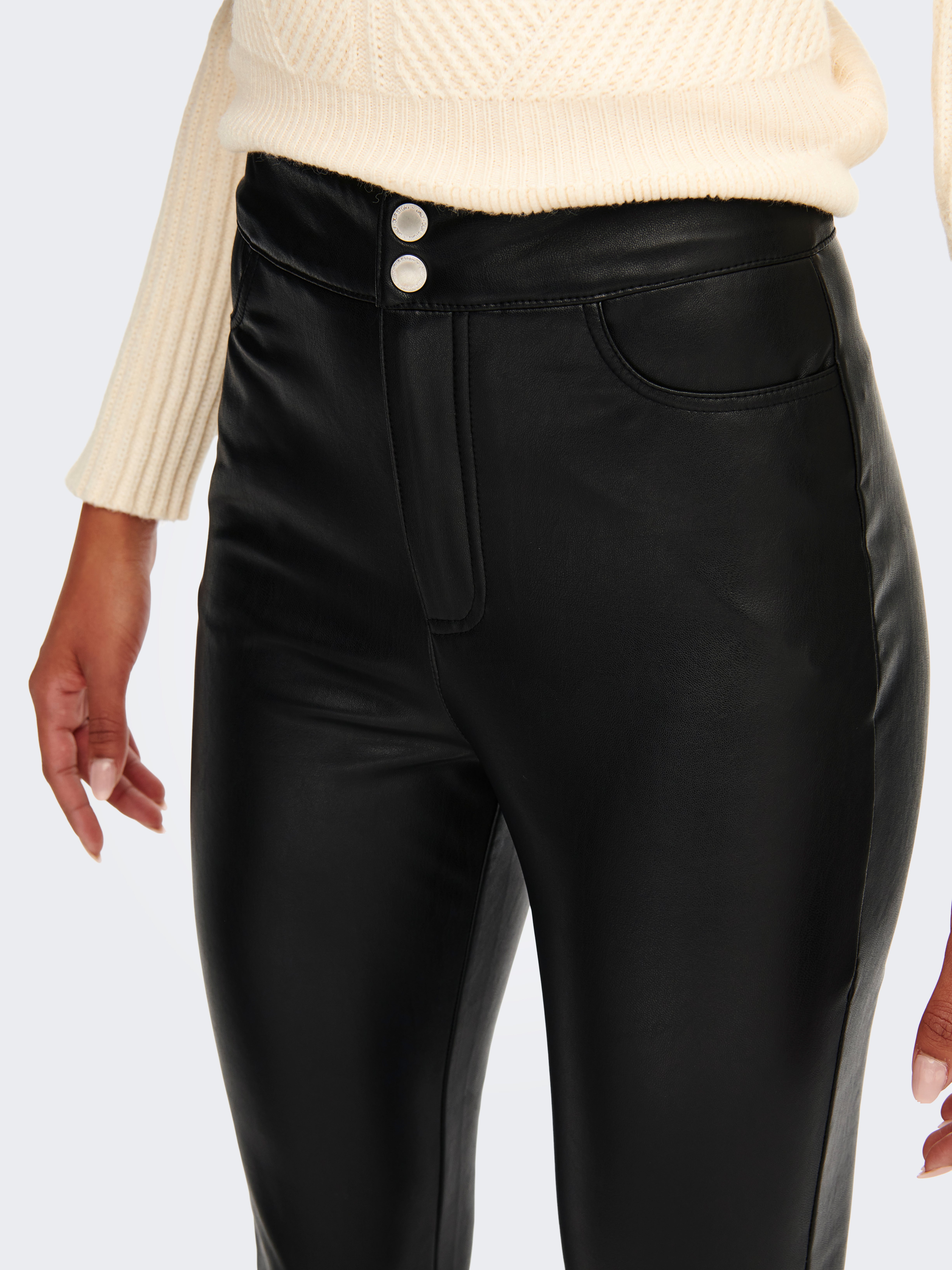 leather zip trousers