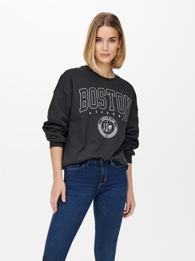 ONLY Oversize Fit Round Neck Dropped shoulders Sweatshirt - 15265543