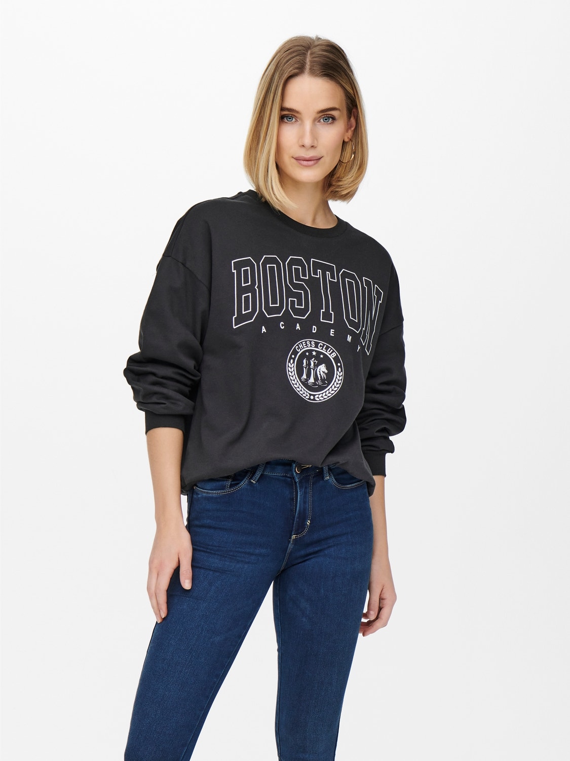 ONLY Sweat-shirts Oversize Fit Col rond -Phantom - 15265543