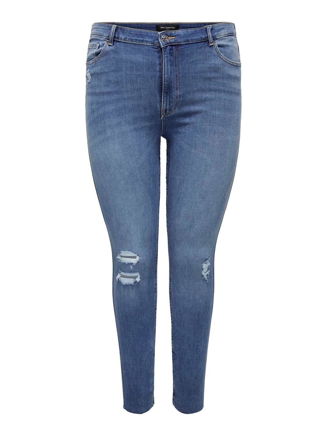 ONLY Curvy CarLake Ankle HW Skinny jeans -Medium Blue Denim - 15265683