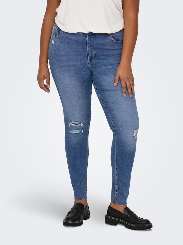 ONLY Curvy CarLake - Longueur cheville à taille haute Jean skinny - 15265683