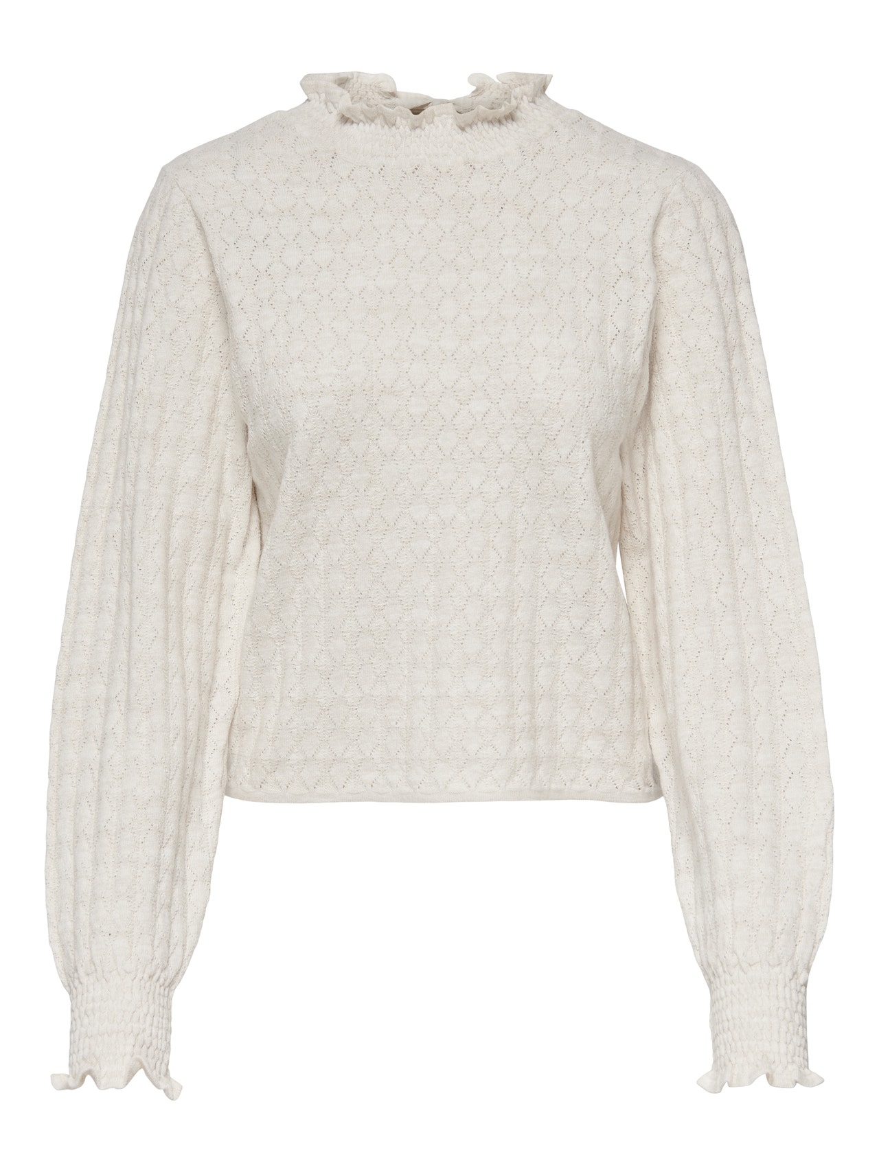 ONLY Ryggdetaljert Strikket pullover -Winter White - 15265738