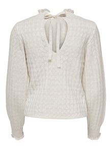 ONLY Ryggdetaljert Strikket pullover -Winter White - 15265738