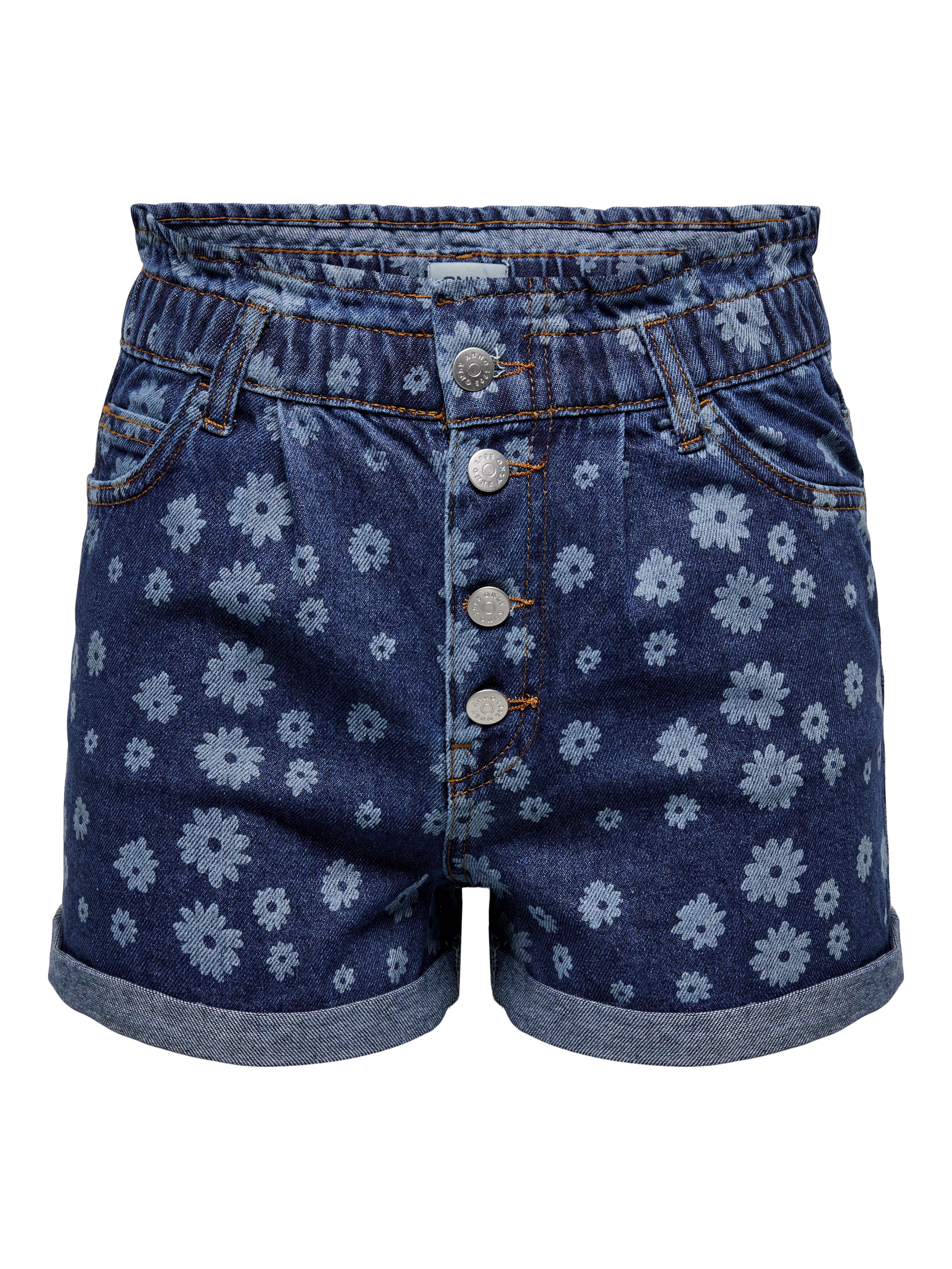 Patterned store jean shorts