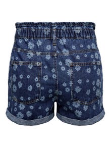 ONLY Bolsa de papel con estampado de margaritas ONLCuba Pantalones cortos vaqueros -Light Blue Denim - 15265778
