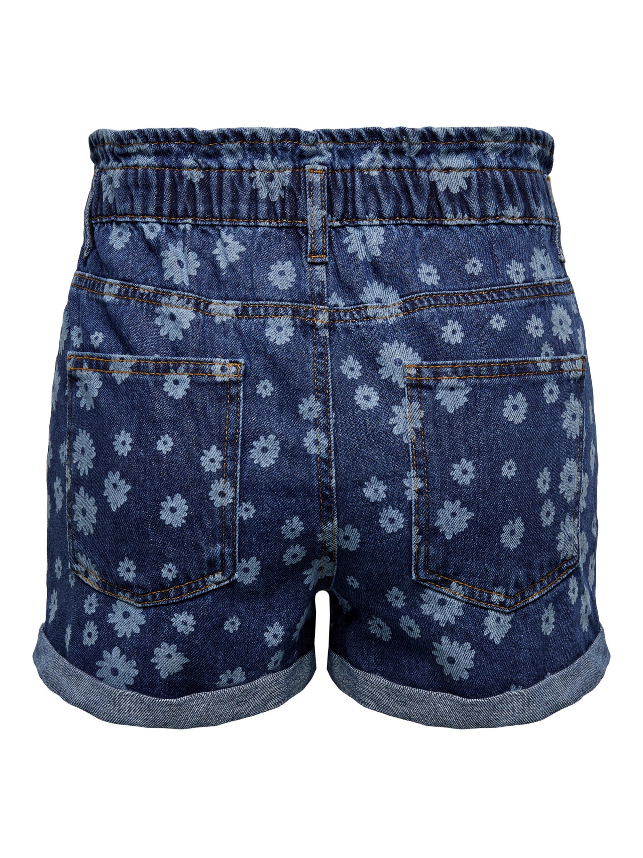 ONLY ONLCuba daisy patterned paperbag Denim shorts -Light Blue Denim - 15265778