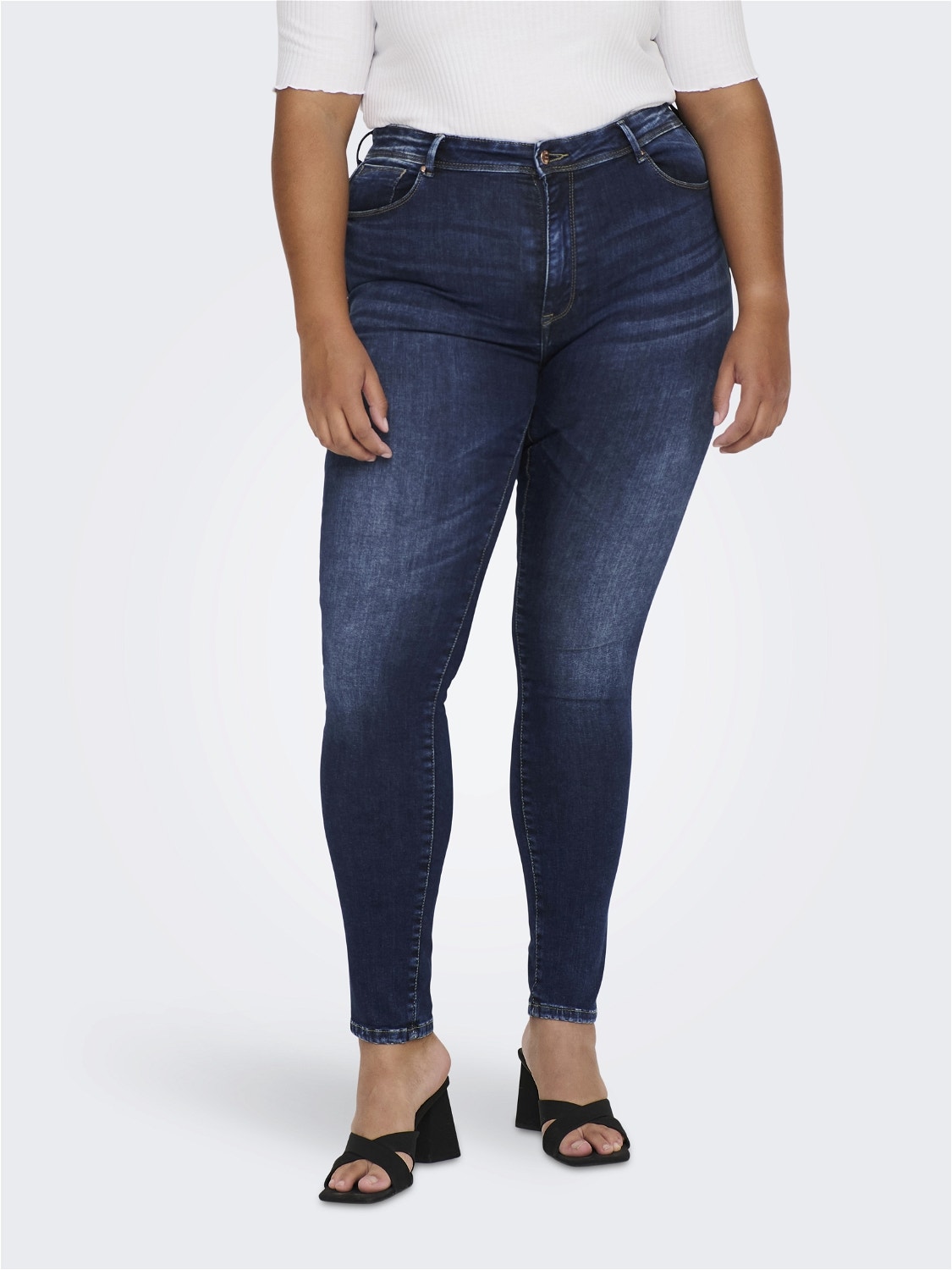 ONLY CARMaya regular para talla grande Jeans skinny fit -Dark Blue Denim - 15265965