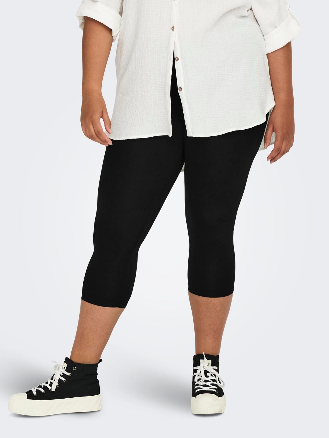 ONLY Curvy capri Leggings -Black - 15266028