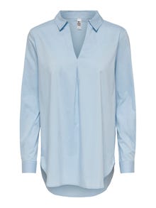 ONLY Long V-neck Long Sleeved Top -Cashmere Blue - 15266098