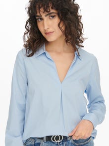 ONLY Long V-neck Long Sleeved Top -Cashmere Blue - 15266098