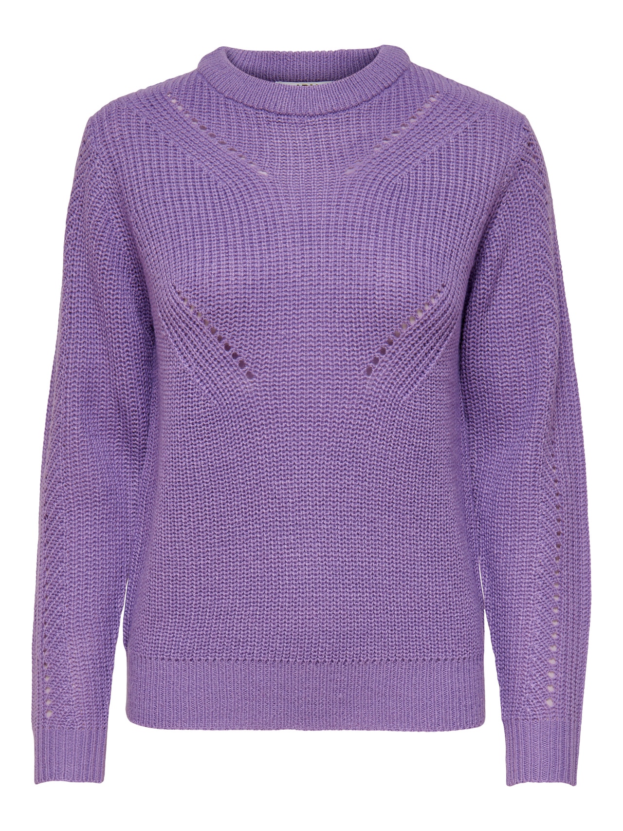 ONLY Enfärgad Stickad tröja -Chalk Violet - 15266149
