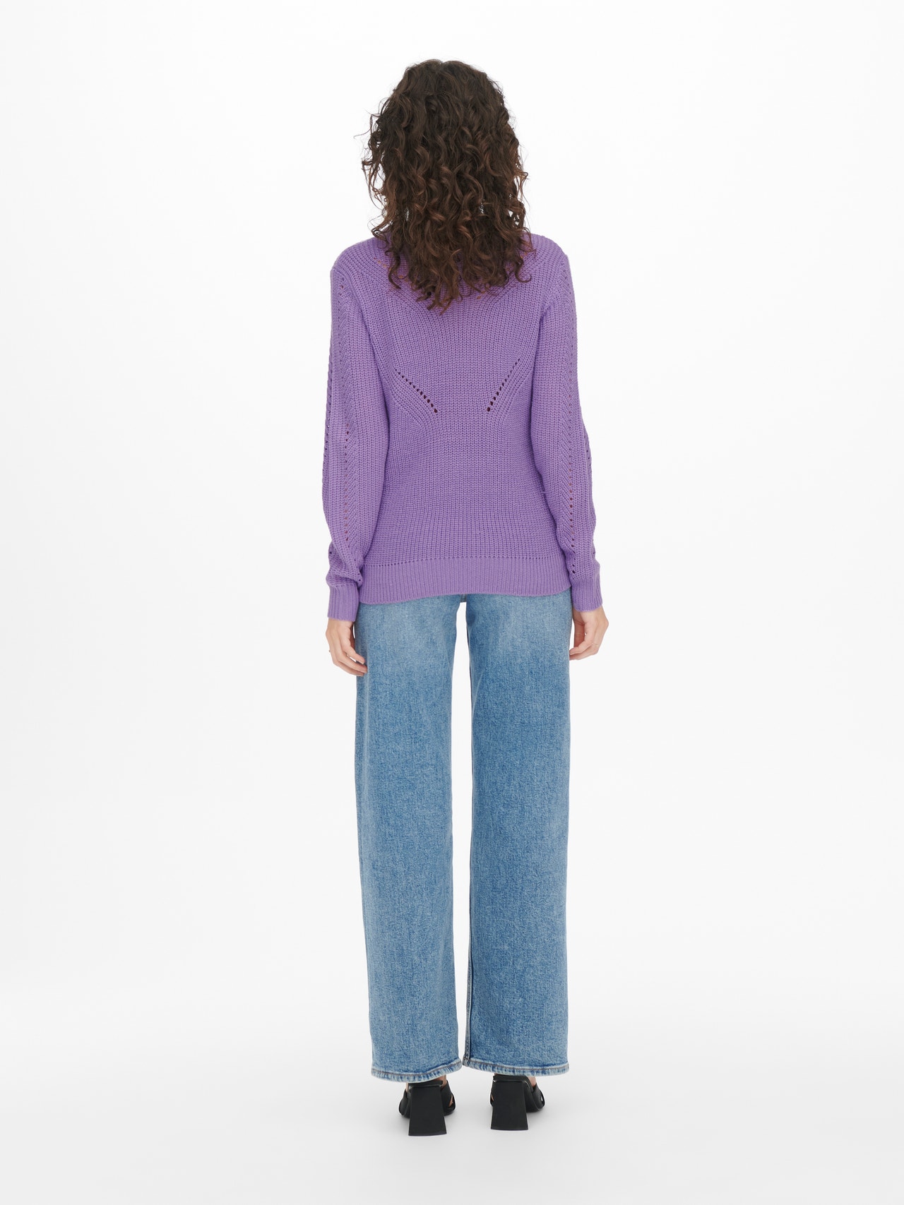 ONLY Ensfarget Strikket pullover -Chalk Violet - 15266149