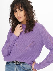 ONLY Ensfarget Strikket pullover -Chalk Violet - 15266149