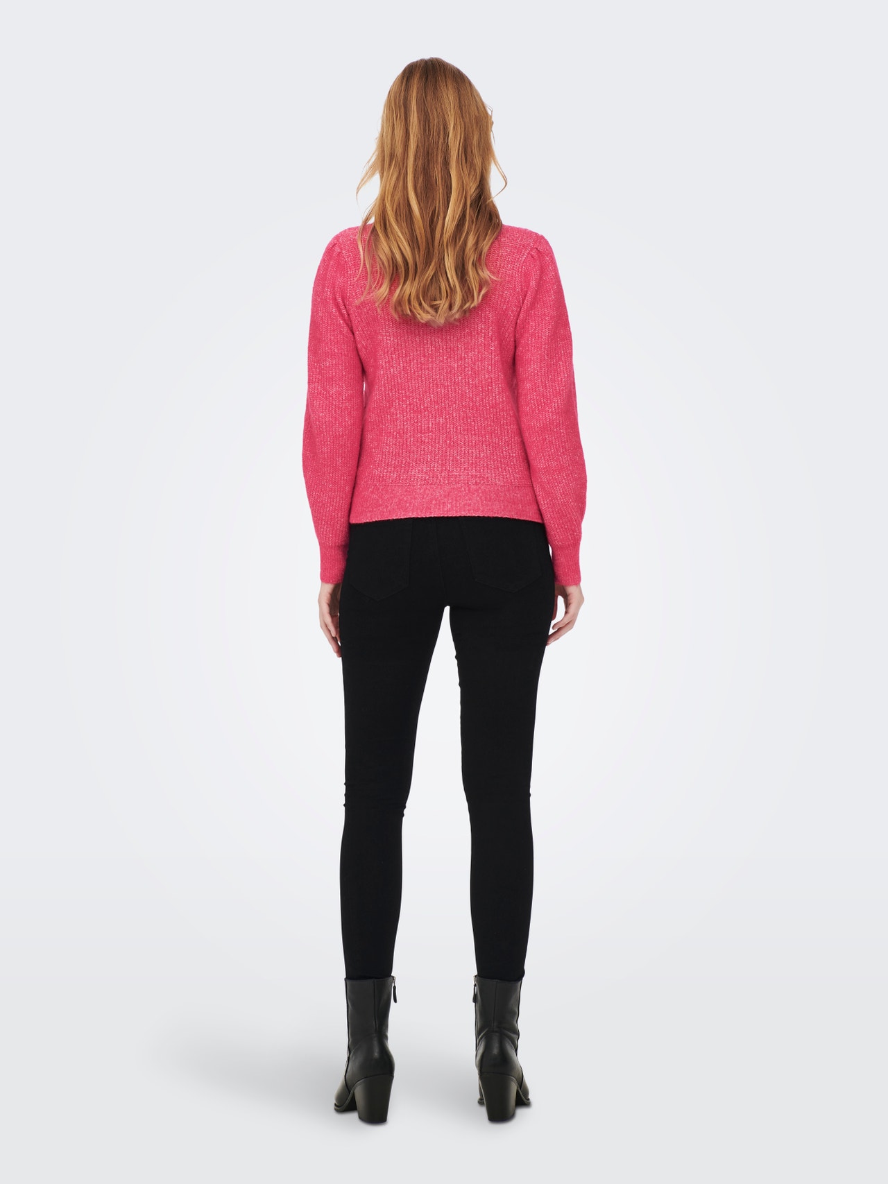 ONLY Puff sleeved Knitted Pullover -Raspberry Wine - 15266183