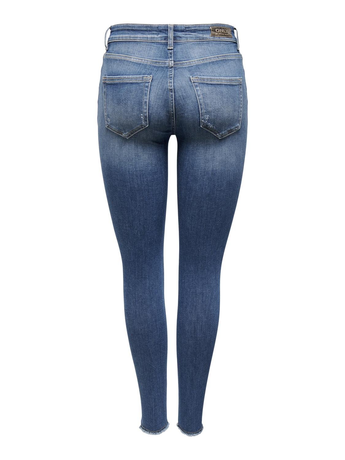 ONLY Skinny Fit Mittlere Taille Jeans -Dark Medium Blue Denim - 15266184