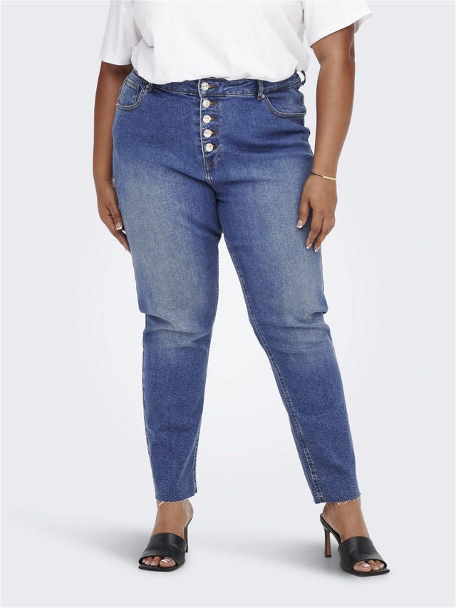 ONLY Curvy CAREneda hw button ankle mom jeans - 15266186