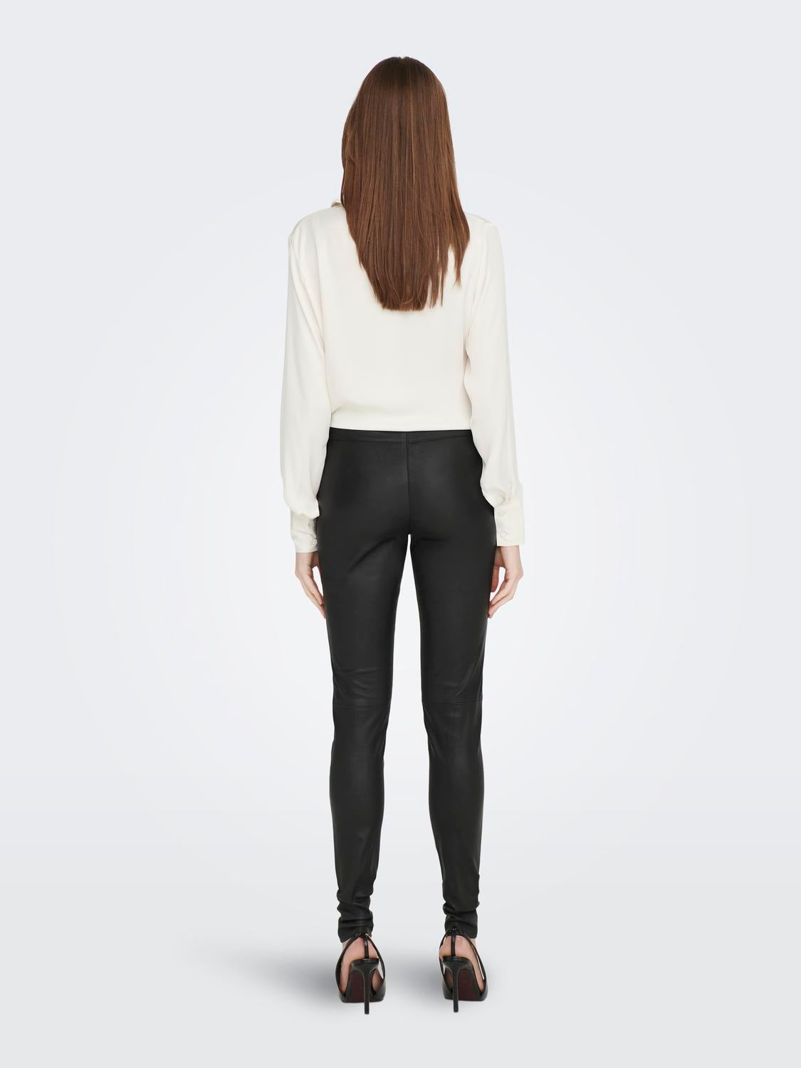 WRUP skinny push up faux leather trousers with high waist and zip   Freddy Official Store