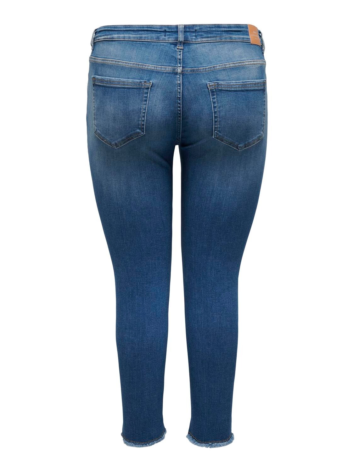 ONLY carwilly regular waist skinny ankle destroyed Jeans -Medium Blue Denim - 15266300