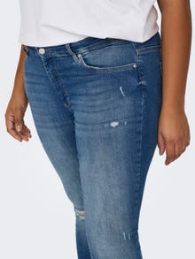 ONLY Skinny Fit Raw hems Jeans -Medium Blue Denim - 15266300