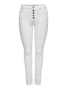 ONLY Petite ONLBobby mid ank glidelås Skinny fit jeans -White - 15266314