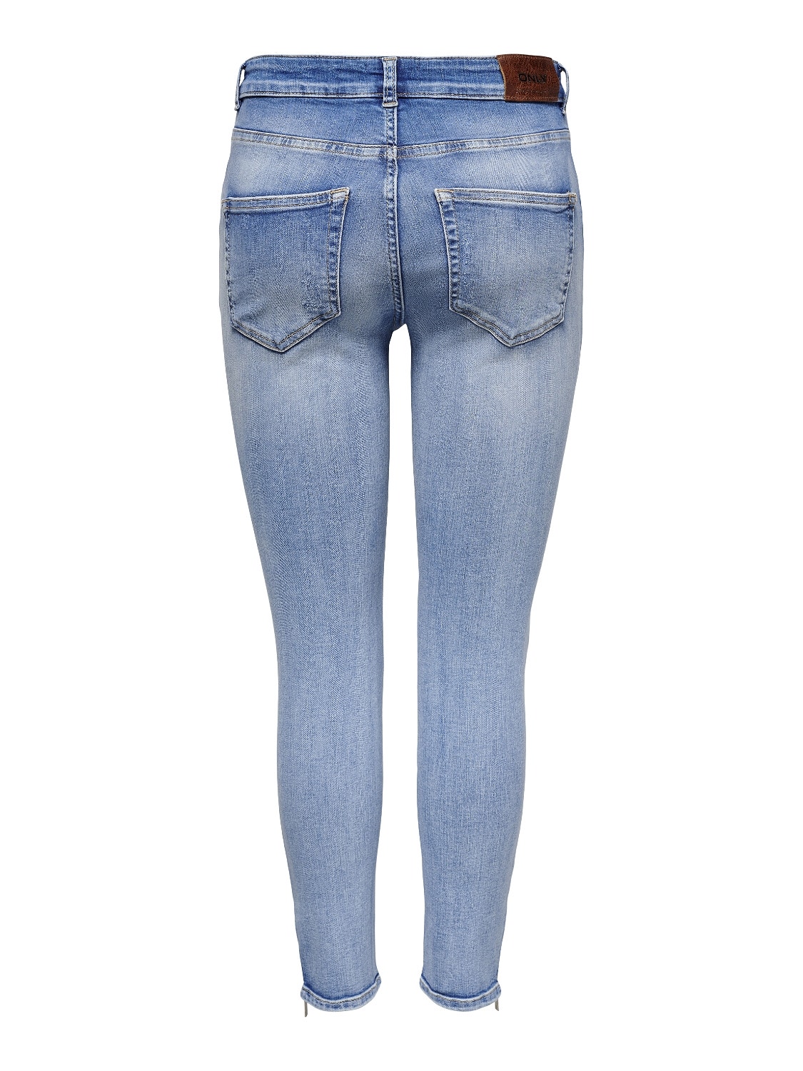 ONLY Skinny Fit Mid waist Destroyed hems Jeans -Light Blue Denim - 15266322