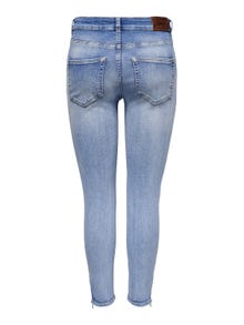 ONLY Skinny fit Mid waist Versleten zoom Jeans -Light Blue Denim - 15266322