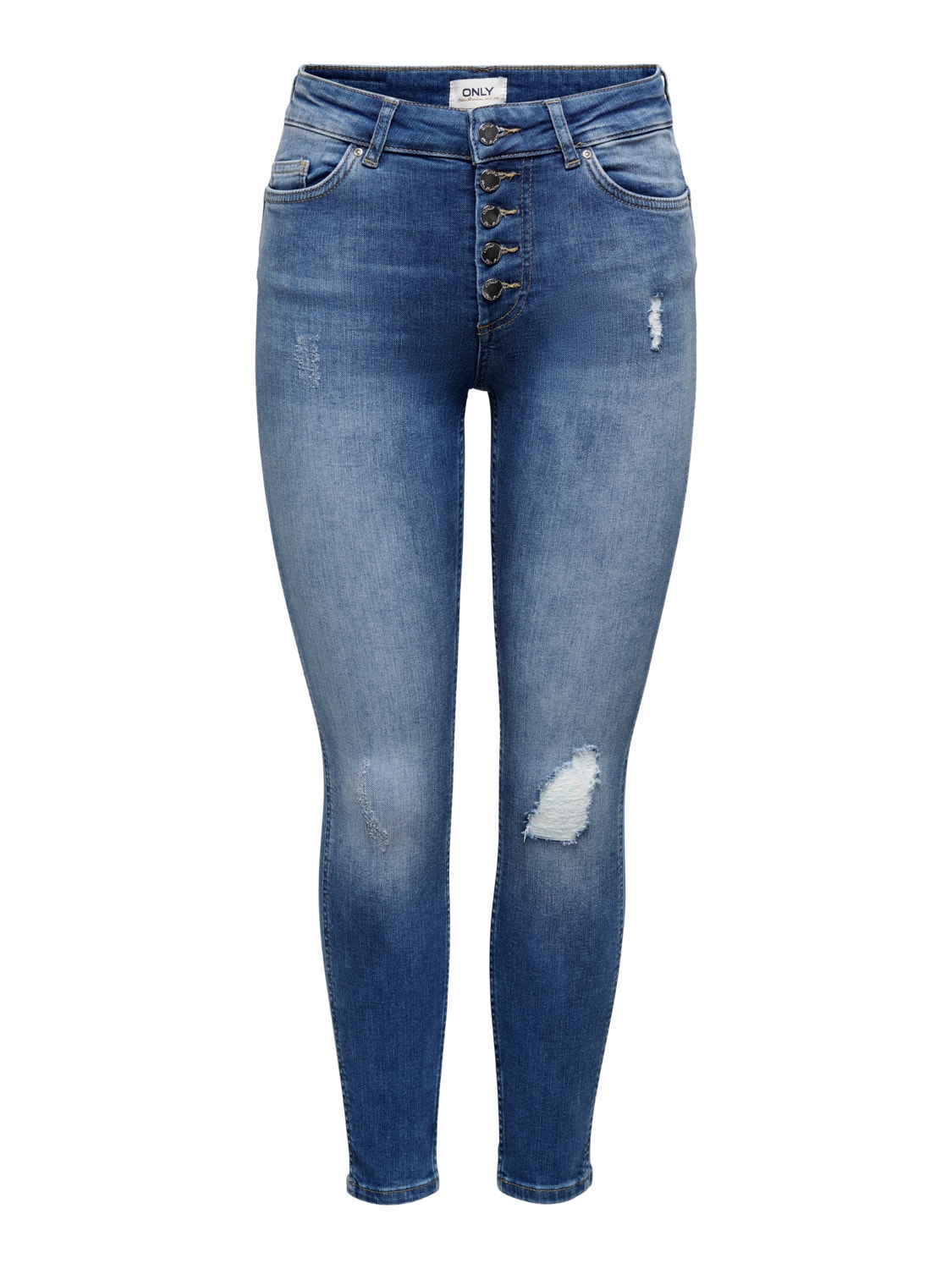 ONLY Jeans Skinny Fit Taille moyenne -Medium Blue Denim - 15266329
