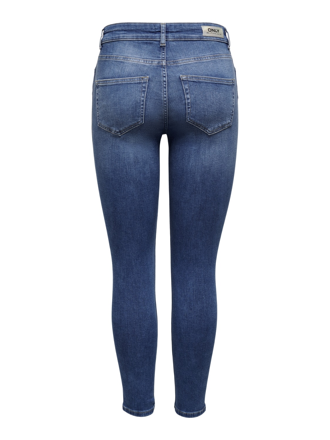 ONLY Skinny Fit Mid waist Destroyed hems Jeans -Medium Blue Denim - 15266331