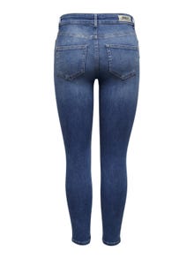 ONLY Skinny Fit Mittlere Taille Offener Saum Jeans -Medium Blue Denim - 15266331