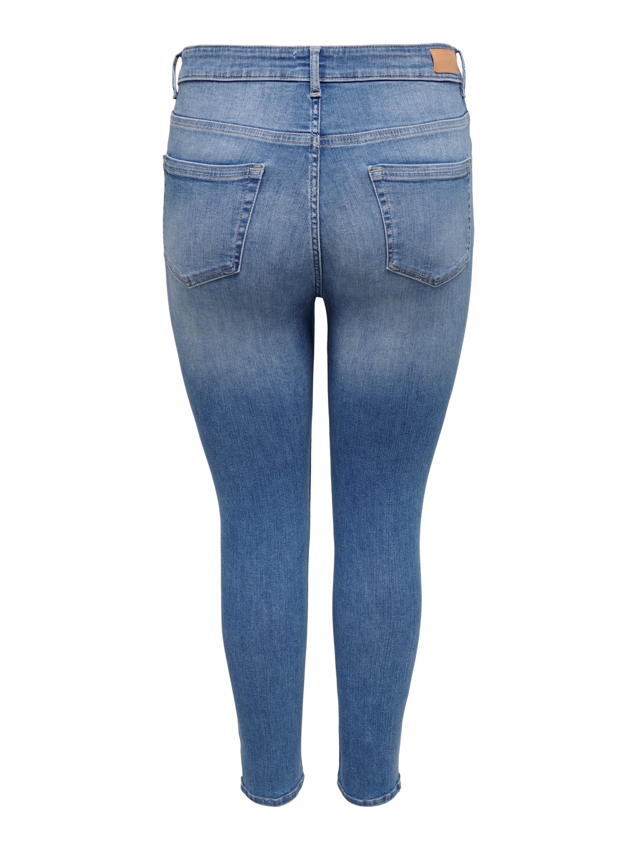 ONLY Curvy CARWilly hw ankle Skinny fit-jeans -Light Blue Denim - 15266394