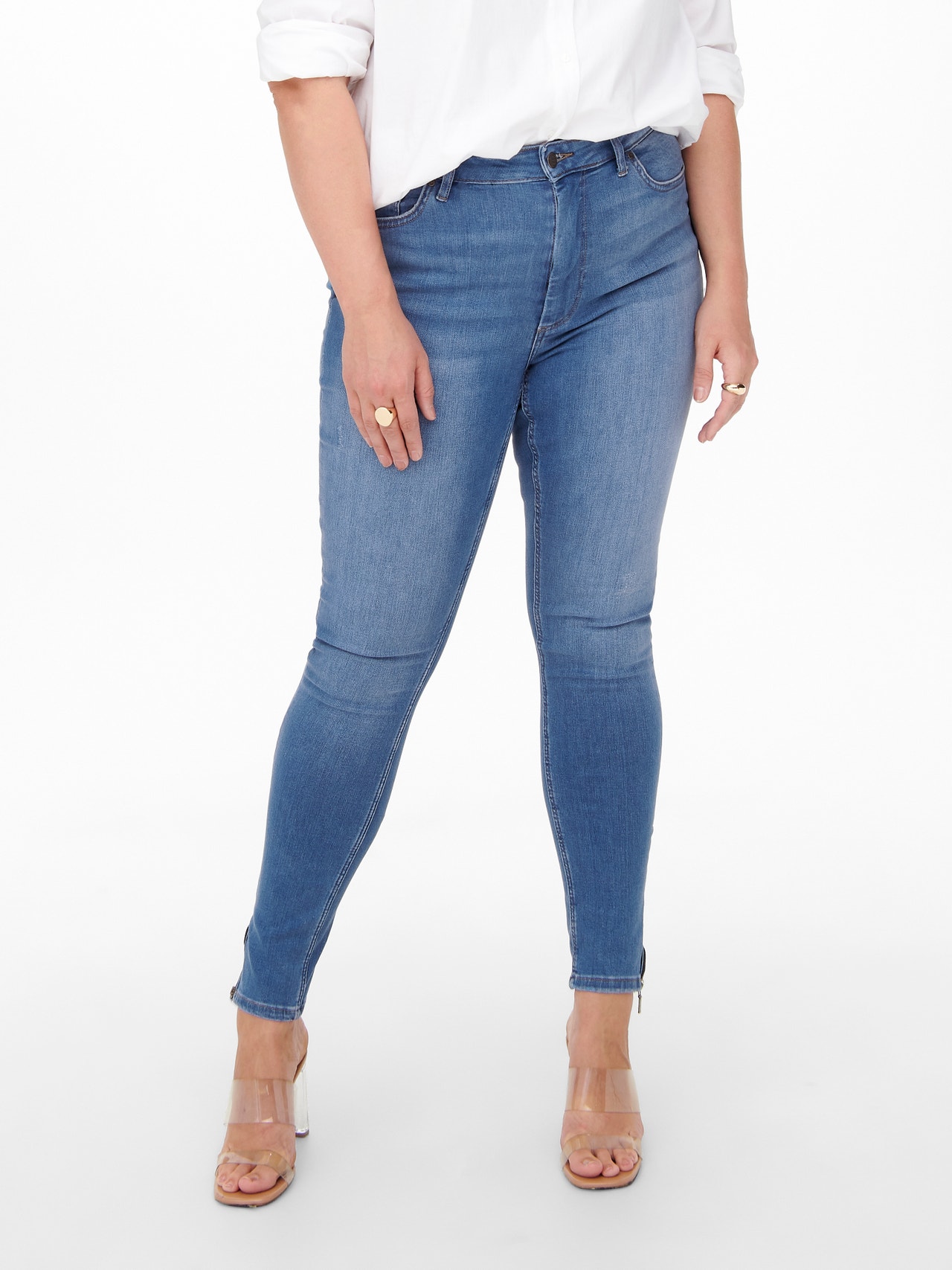 ONLY CARWilly hw talla grande al tobillo Jeans skinny fit -Light Blue Denim - 15266394