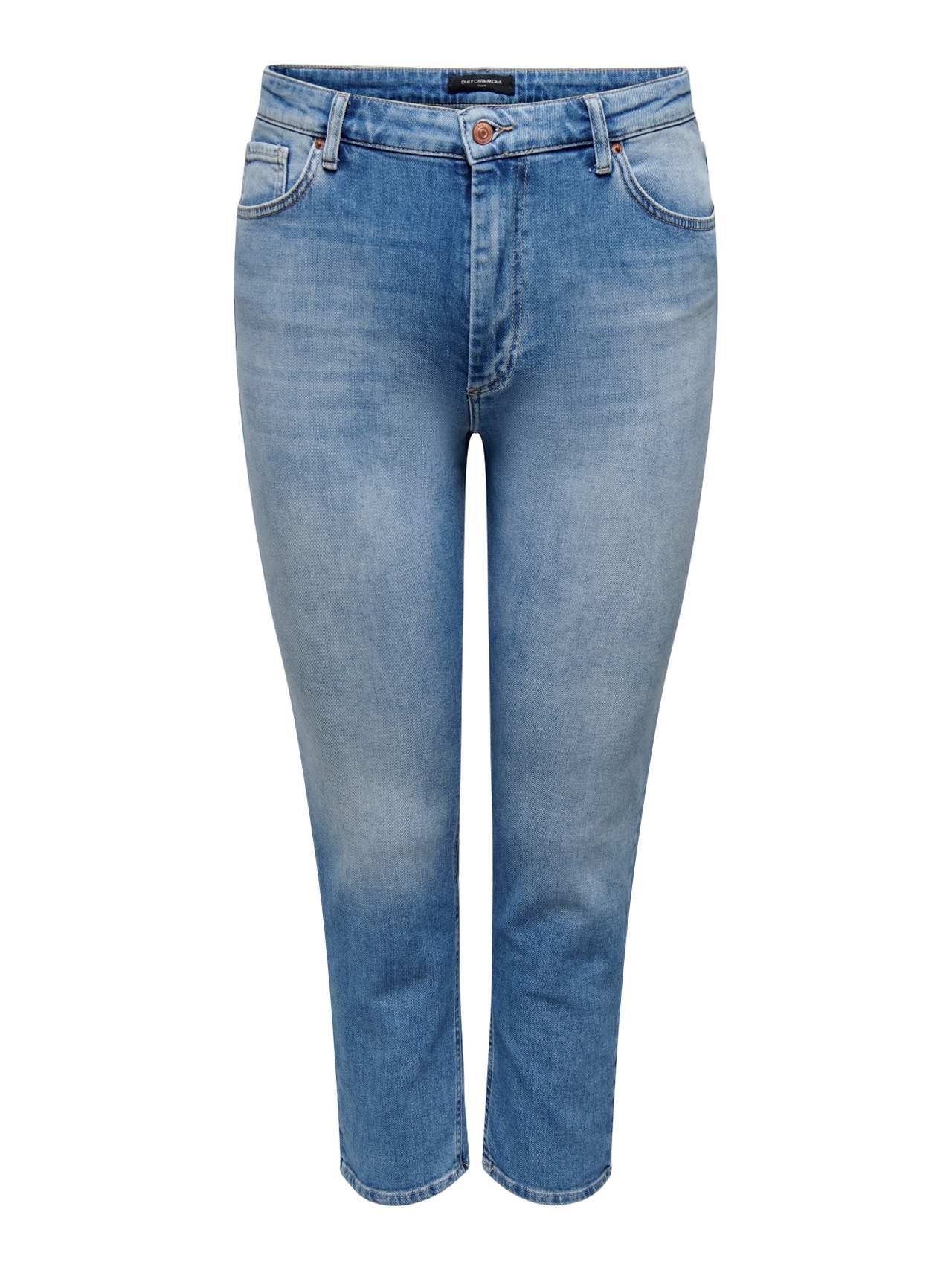 ONLY CAREneda med høyt liv mom jeans -Light Blue Denim - 15266398