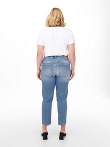 ONLY CAREneda hög midja mom-jeans -Light Blue Denim - 15266398
