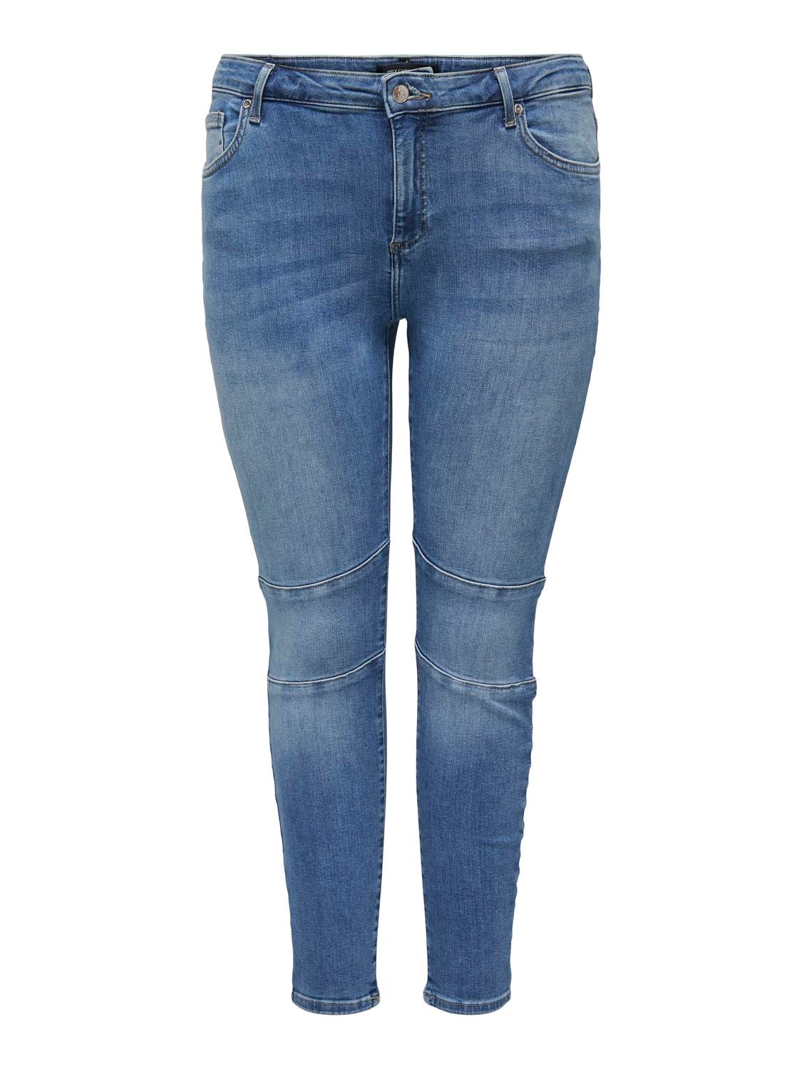 ONLY Curvy CARWilly reg ankl Skinny fit jeans -Light Blue Denim - 15266401